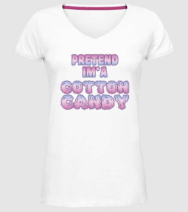 Vată de zahăr carnaval model alb pe tricou