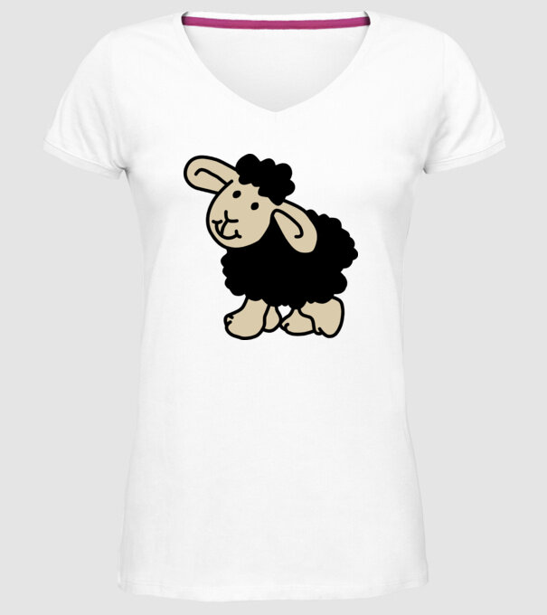 Oaie neagră model alb pe tricou