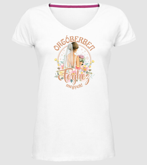 mă mărit - în octombrie model alb pe tricou