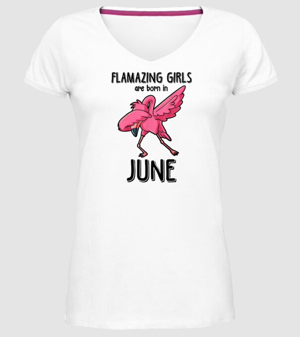 Flamazing girls are born in june black model alb pe tricou