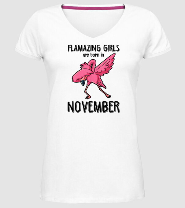Flamazing girls are born in november black model alb pe tricou