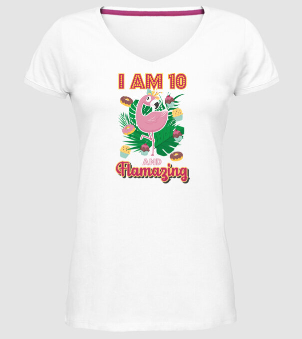 FLAMAZING Birthday 10 Years old model alb pe tricou