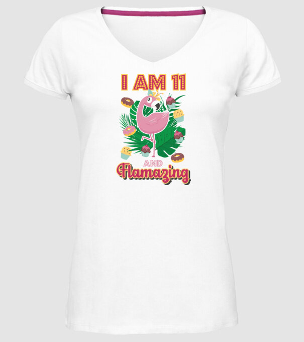 FLAMAZING Birthday 11 Years old model alb pe tricou