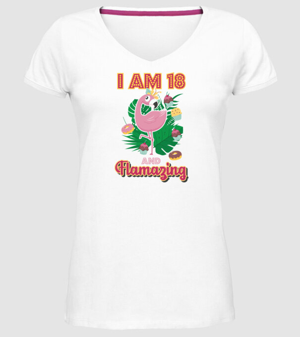 FLAMAZING Birthday 18 Years old model alb pe tricou