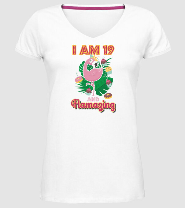 FLAMAZING Birthday 19 Years old model alb pe tricou