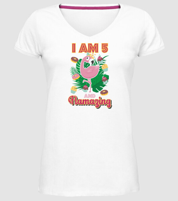 FLAMAZING Birthday 5 Years old model alb pe tricou