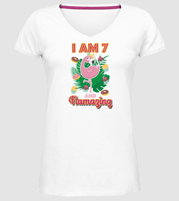 FLAMAZING Birthday 7 Years old model alb pe tricou