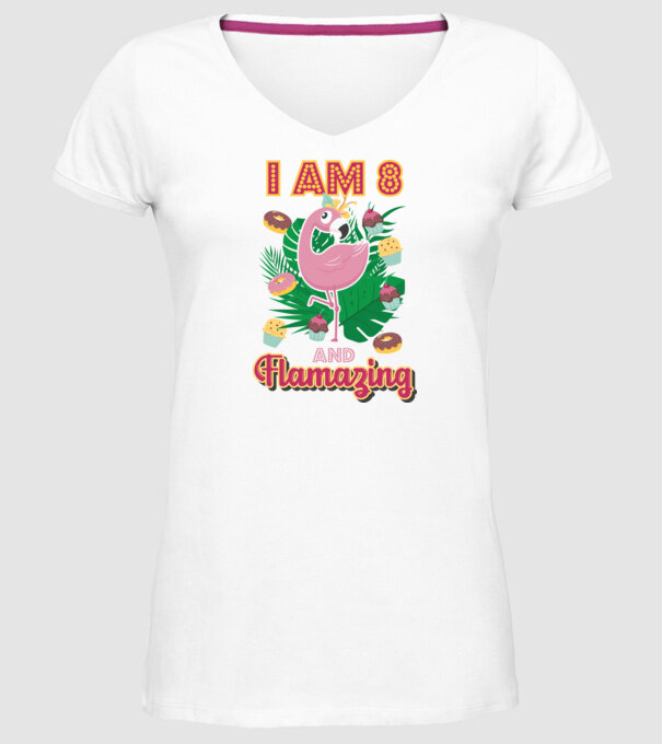 FLAMAZING Birthday 8 Years old model alb pe tricou
