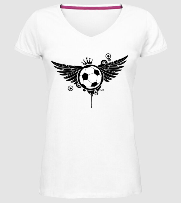 Aripă fotbal model alb pe tricou