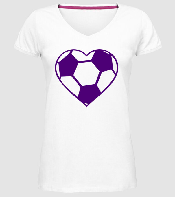 inimă fotbal model alb pe tricou