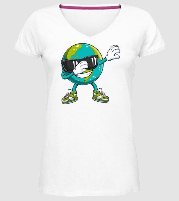 Pământ DAB Ziua Pământului model alb pe tricou