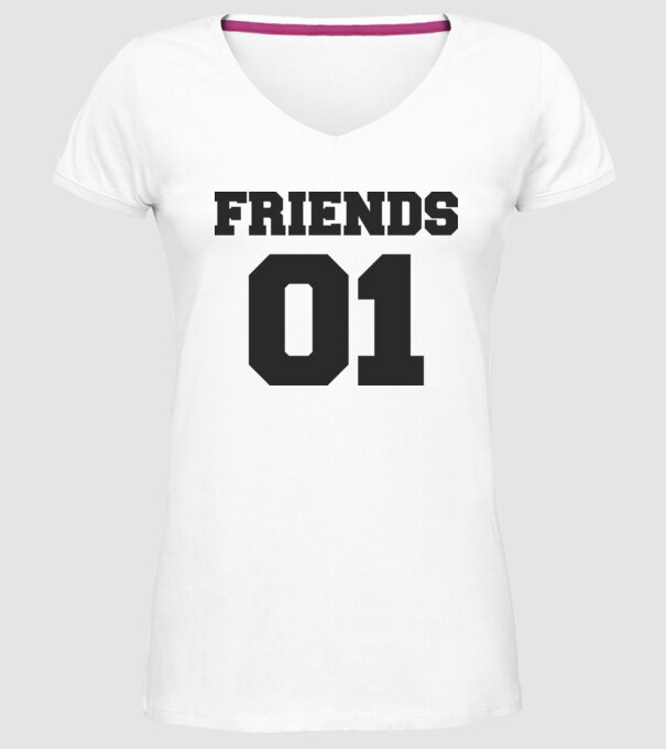 Friends 01 model alb pe tricou