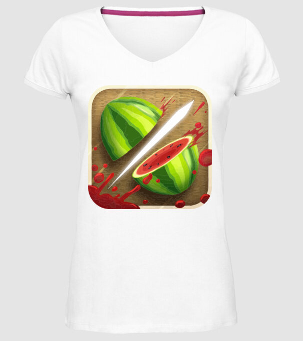 Fruit Ninja Icon model alb pe tricou