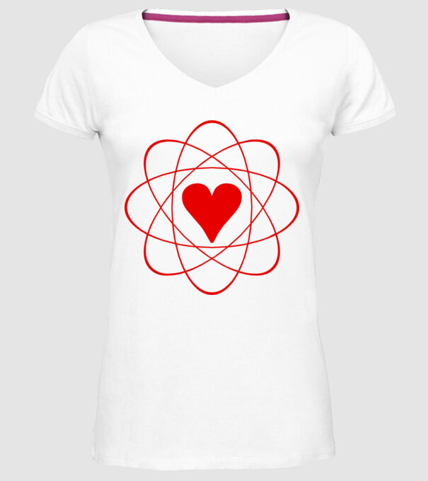 Inimă fuziune model alb pe tricou