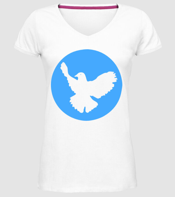 Porumbel model alb pe tricou