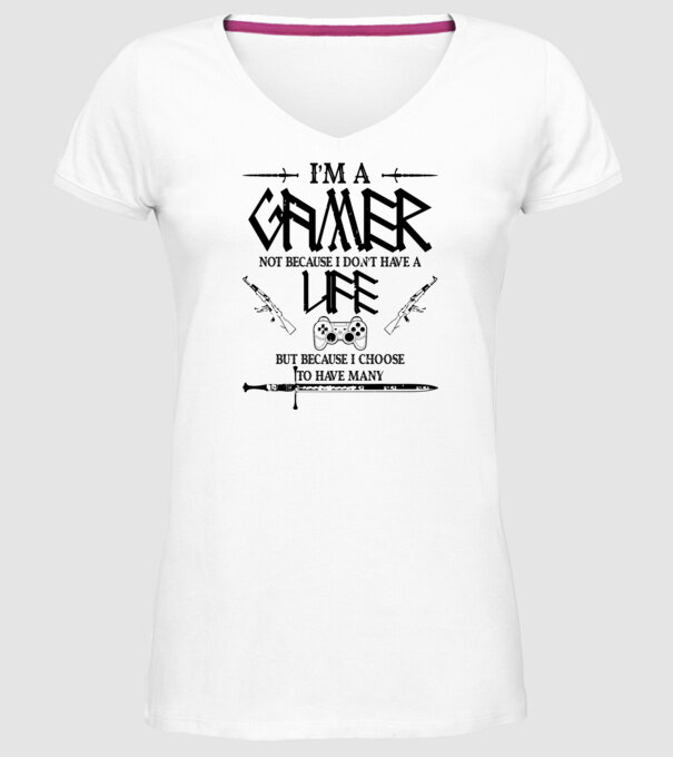 Gamer Life model alb pe tricou