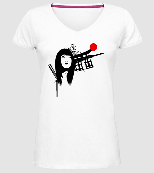Gheișă model alb pe tricou