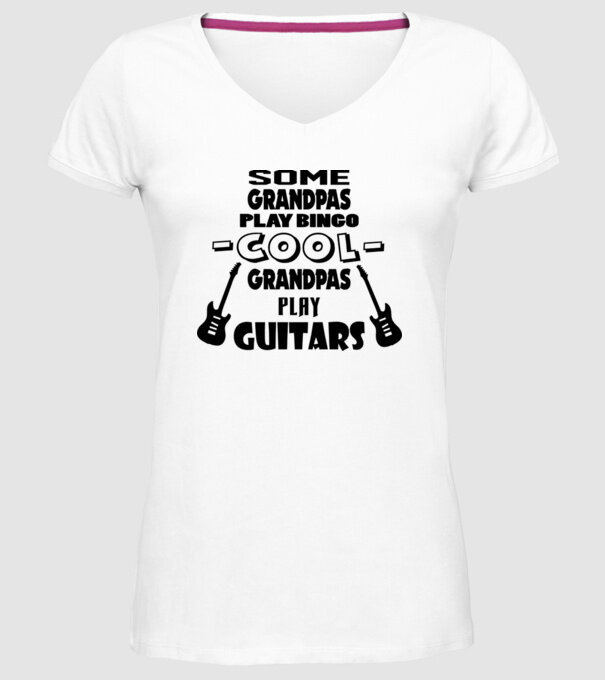 Bunic chitarist model alb pe tricou