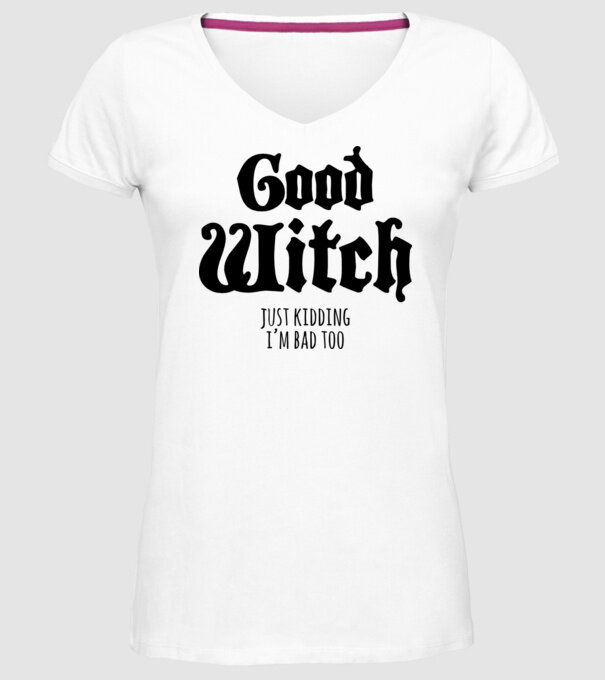 Good Witch tricou cuplu model alb pe tricou