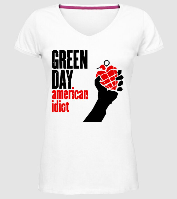 Greenday model alb pe tricou