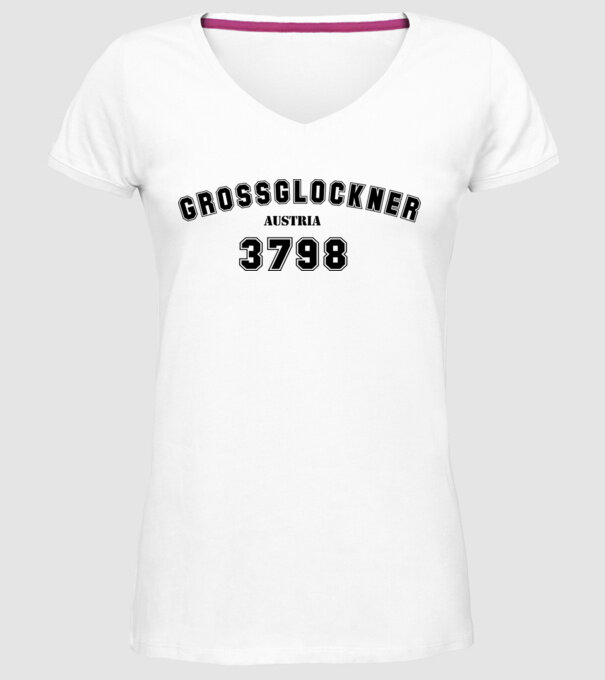 Grossglockner model alb pe tricou