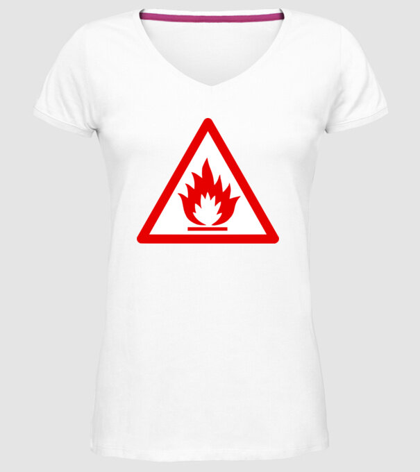 Inflamabil model alb pe tricou