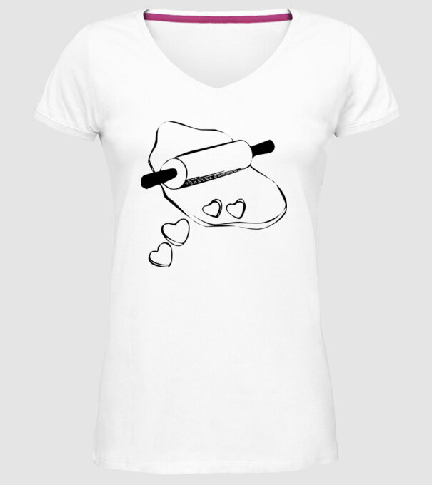 Inimă Frământată model alb pe tricou