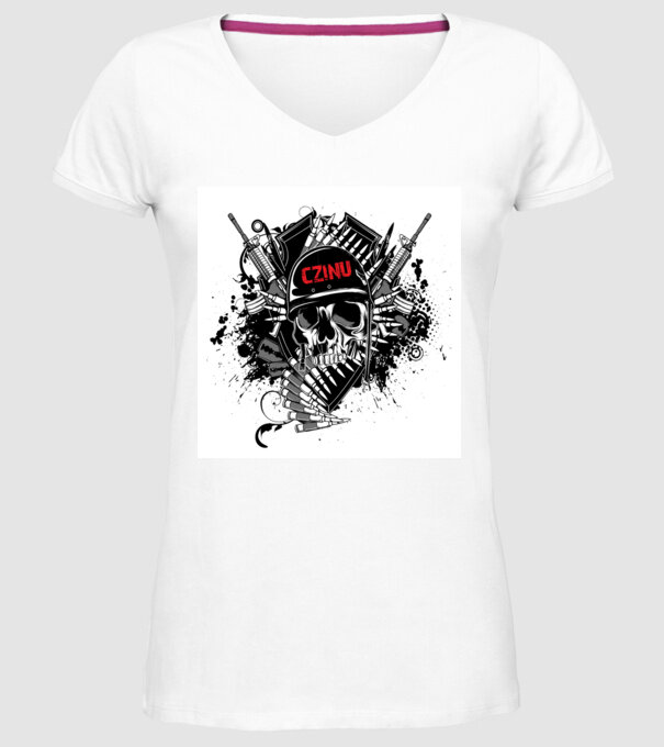 luptă model alb pe tricou