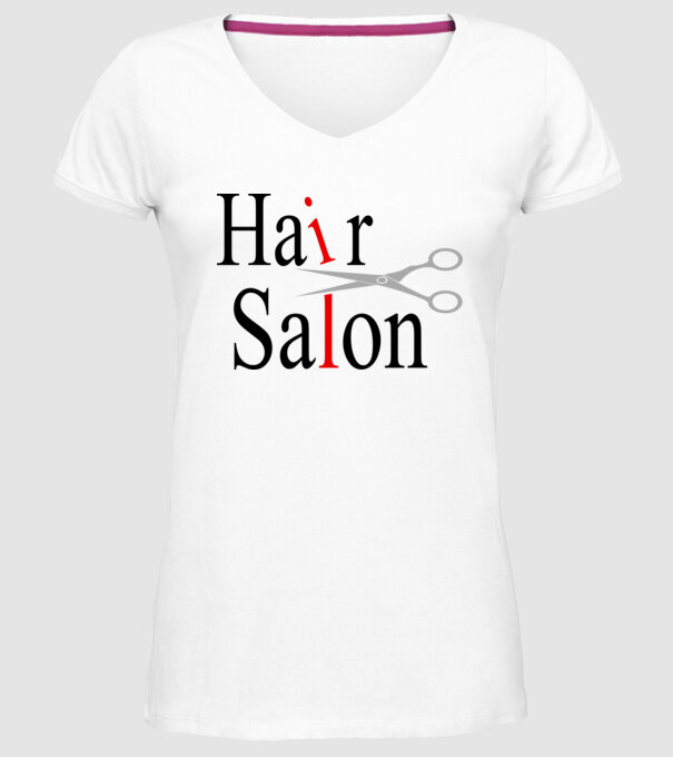Hair Salon model alb pe tricou
