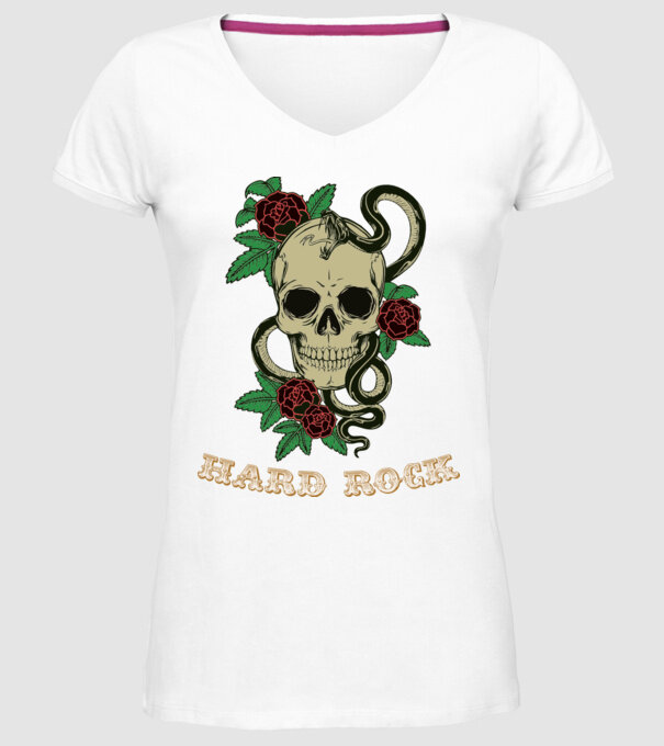 Hard Rock 1 model alb pe tricou