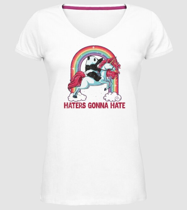 HATERS GONNA HATE model alb pe tricou