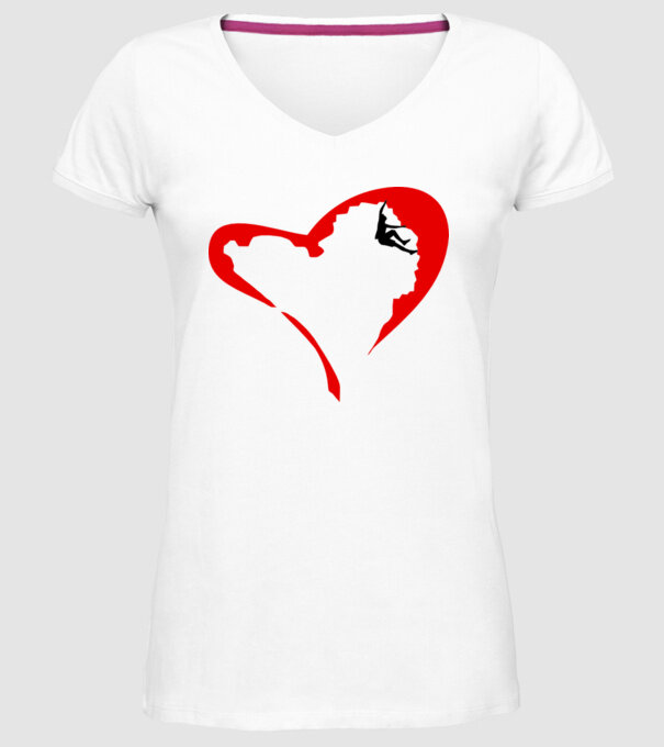 heartclimb model alb pe tricou