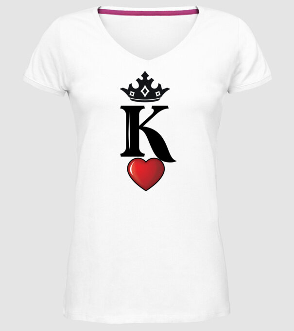 Cuplu HeartKing model alb pe tricou