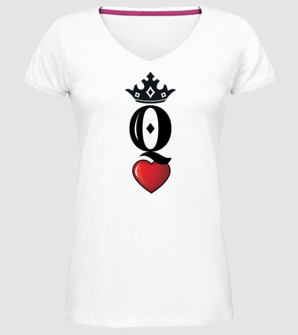 Cuplu HeartQueen model alb pe tricou