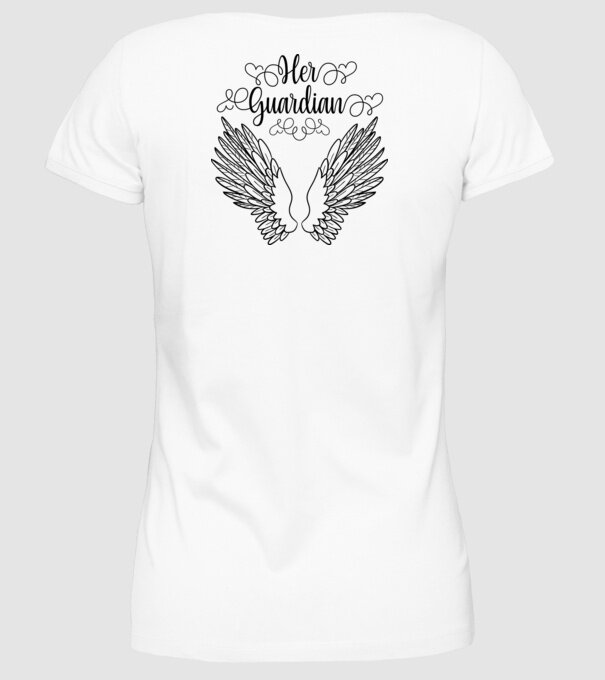 Her Guardian model alb pe tricou