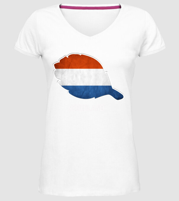 Steag olandez model alb pe tricou