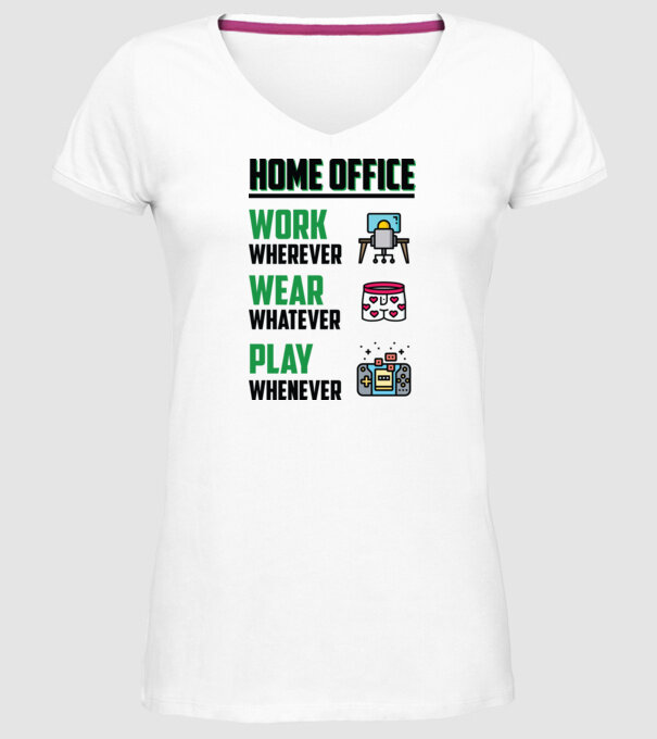 Home office model alb pe tricou