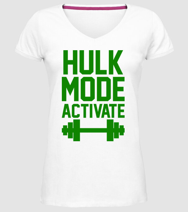 Hulk mode model alb pe tricou