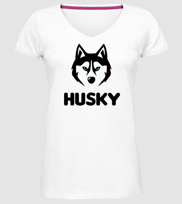 Husky băiat model alb pe tricou