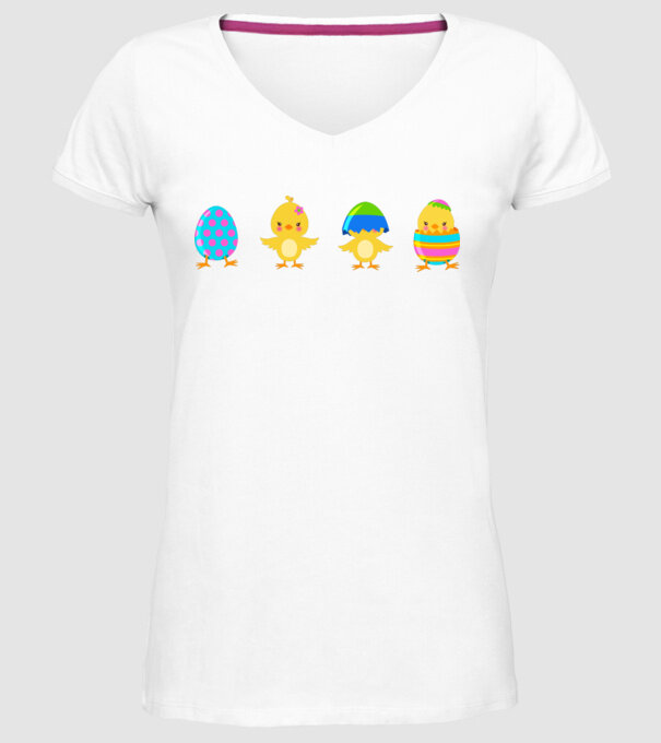 Paște numai pui model alb pe tricou