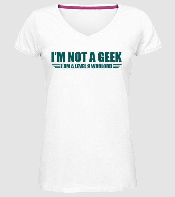 'I''m not a geek' model alb pe tricou