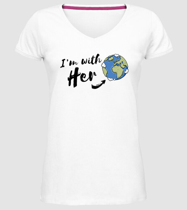 'i''m with her' model alb pe tricou