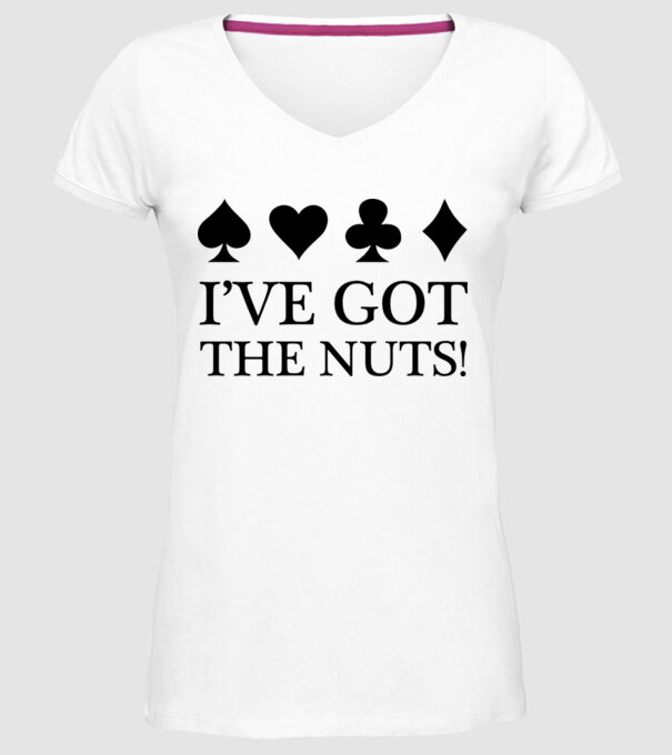 'I''ve got the nuts' model alb pe tricou