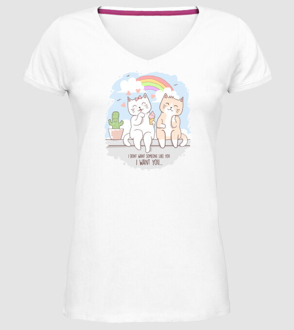 i dont want someone like you model alb pe tricou