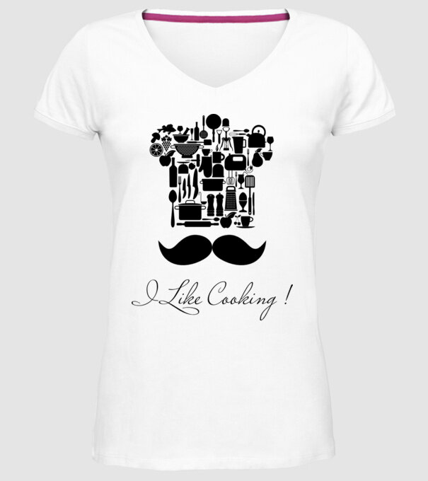 I like cooking! model alb pe tricou