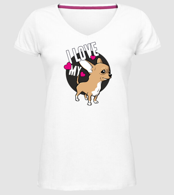 I love my Chihuahua model alb pe tricou