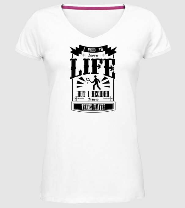 I used to have a life JUCĂTOR TENIS model alb pe tricou