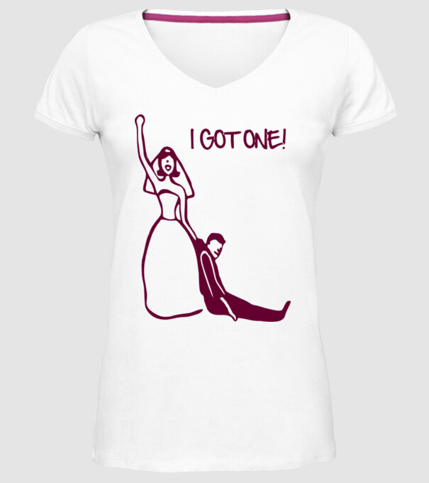 i got one model alb pe tricou
