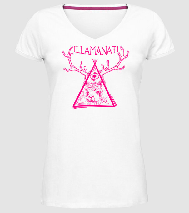 Illamanati model alb pe tricou
