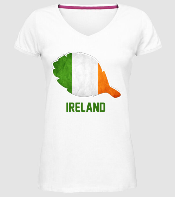 Steag irlandez model alb pe tricou